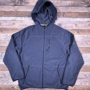Pendleton Mens XL Fleece Hoodie Full Zip Jacket Navy Blue Pocket